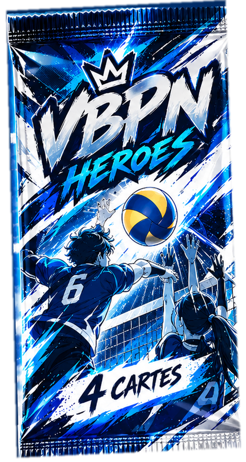 Booster VBPN HEROES bleu et blanc, quatre cartes
